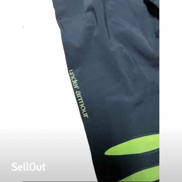 Under Armour kid’s Capri Leggings M Black Neon Green Activewear - Picture 4 of 4